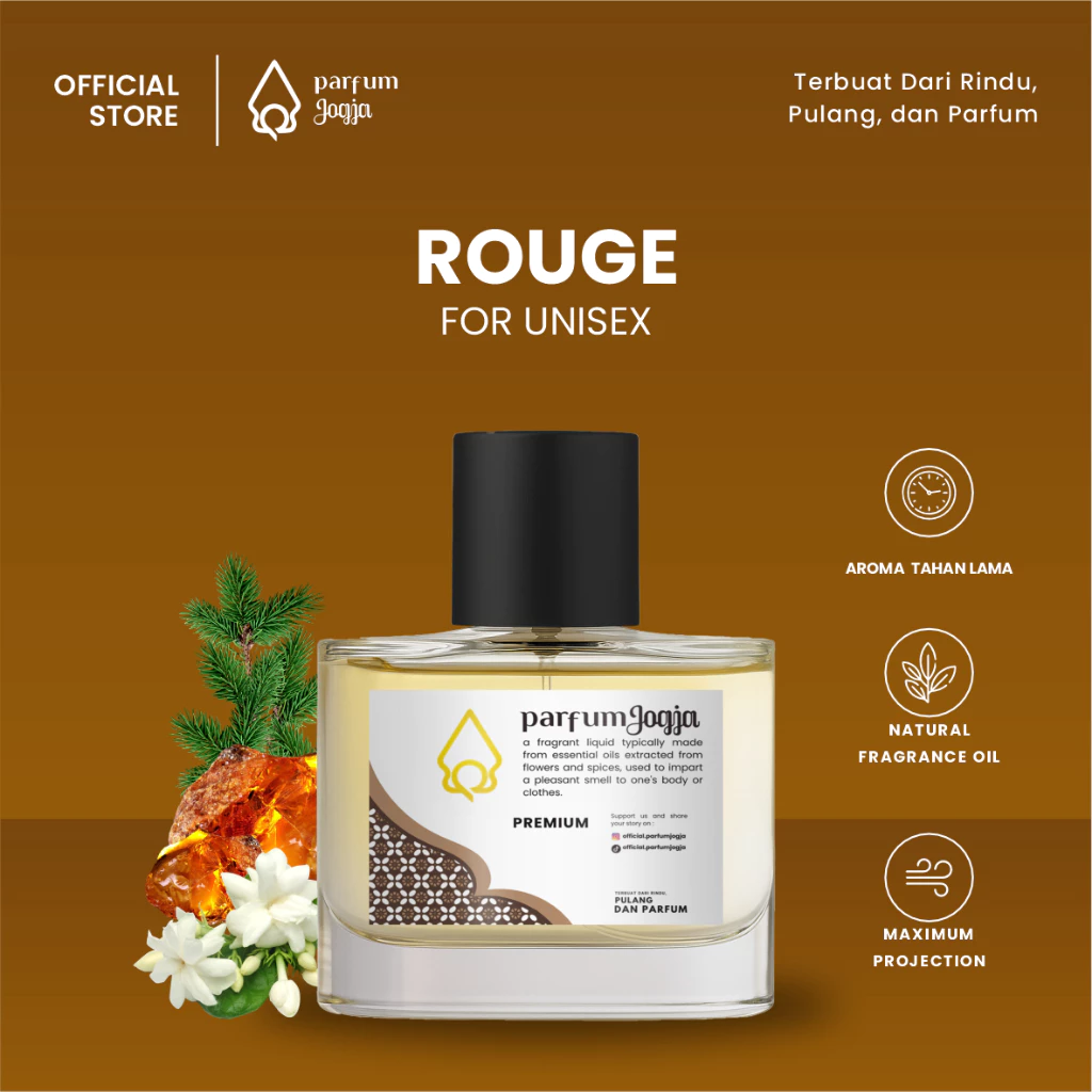 Parfum Jogja Malioboro - ROUGE - Premium - EDP - Aroma Elegan & Misterius - Parfum Jogja