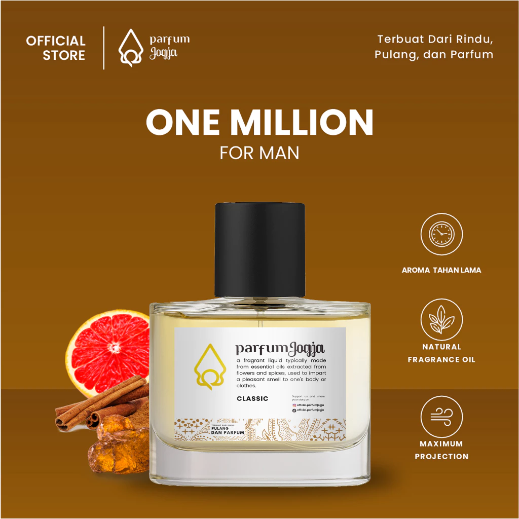 Parfum Jogja Malioboro - ONE MILLION - Classic - EDP - Aroma Pria Dominan & Fresh - Parfum Jogja