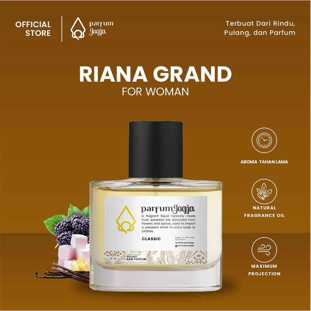 Parfum Jogja Malioboro - RIANA GRAND - Classic- EDP - Aroma Vanilla & Fruity - Parfum Jogja