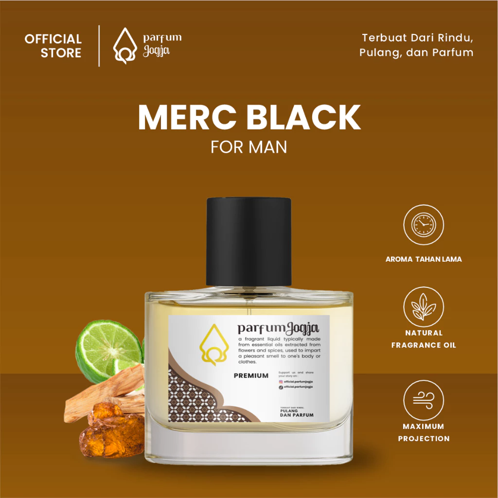 Parfum Jogja Malioboro - MERC BLACK - Premium - EDP - Aroma Pria Berkelas & Sporty - Parfum Jogja