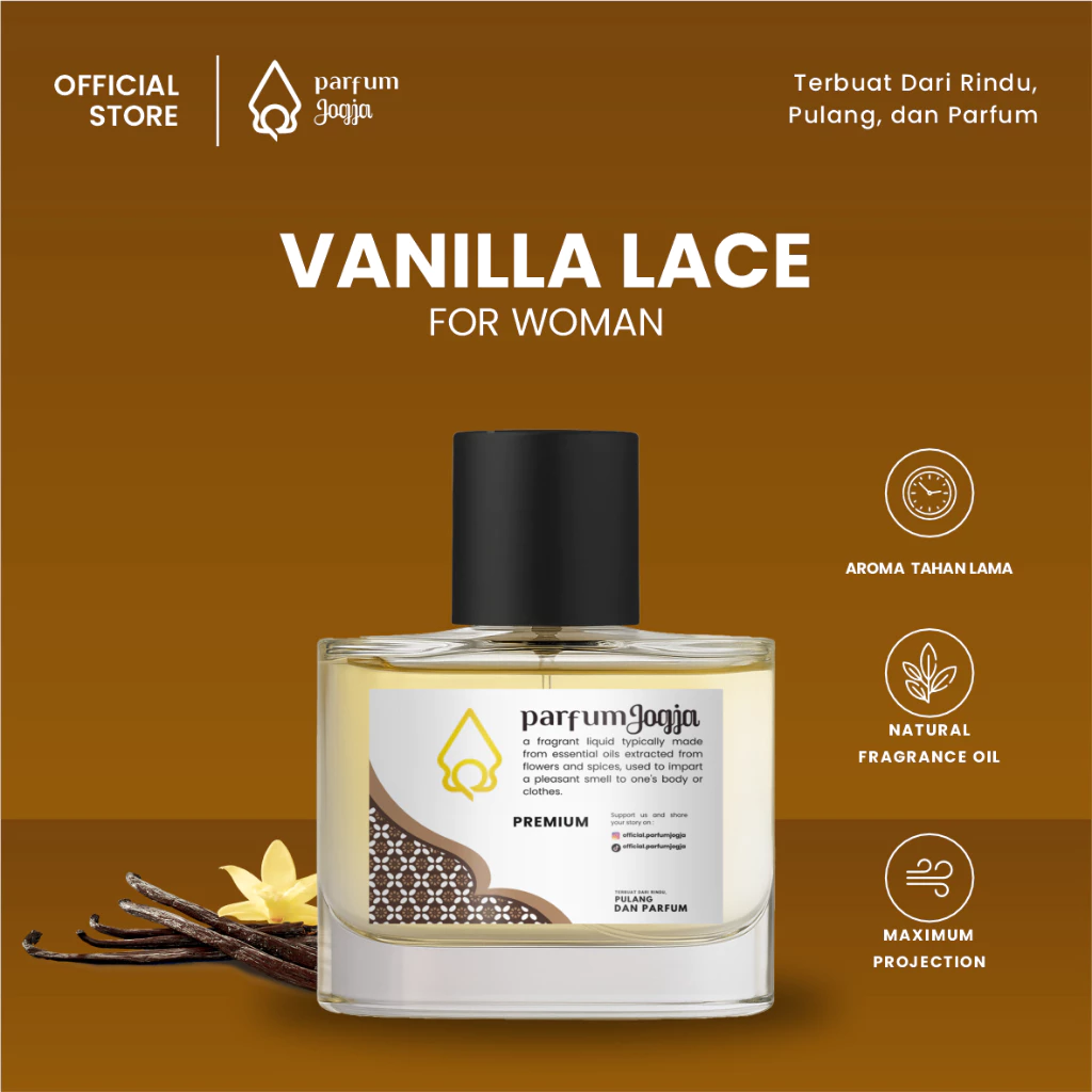 Parfum Jogja Malioboro - VANILLA LACE - Premium - EDP - Aroma Lembut & Elegan - Parfum Jogja