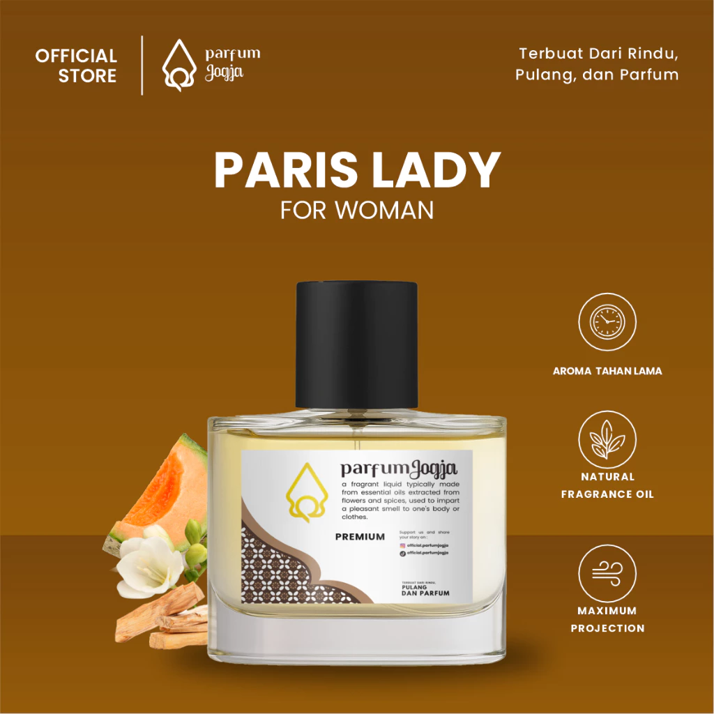 Parfum Jogja Malioboro - PARIS LADY - Premium - EDP - Aroma Lembut & Elegan - Parfum Jogja