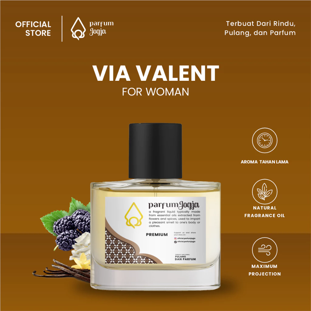 Parfum Jogja Malioboro - VIA VALENT - Premium - EDP - Aroma Tahan Lama - Parfum Jogja